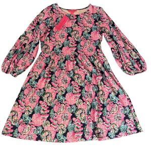 NWT Lilly Pulitzer Dress Sz Large 3/4 Sleeve Auralia Floral Shroom With A View